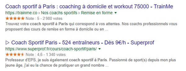 Recherche Google coach sportif à paris