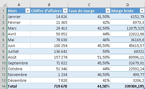 tableau excel