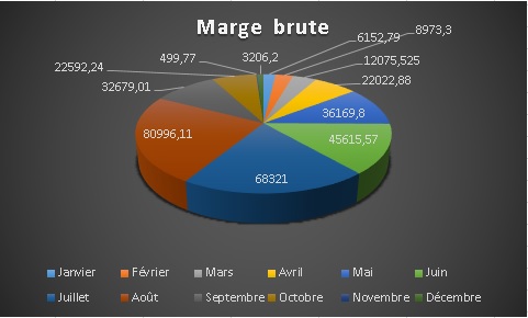 graphique camembert 3D excel marge brute