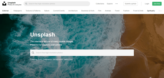 logiciel web design unsplash