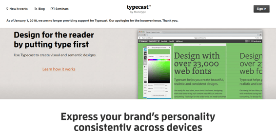 logiciel web design typcast