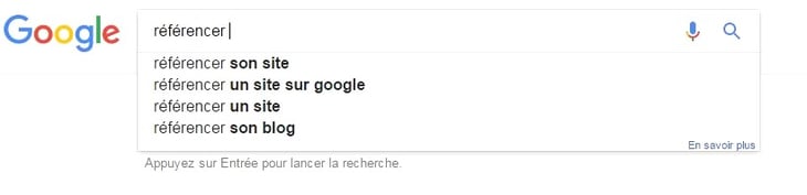 Suggestion mots-clés Google