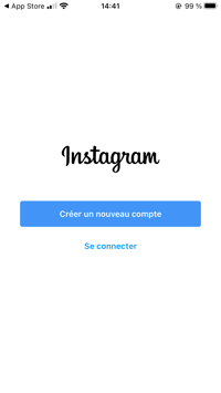 créer un nouveau compte ou se connecter sur instagram
