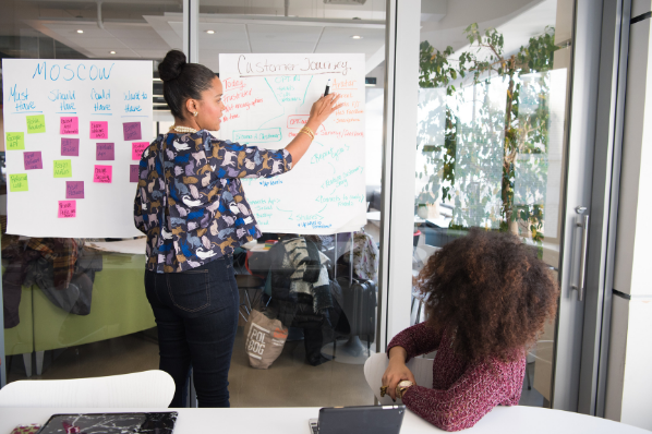 collaborateurs élaborant leur stratégie d'acquisition