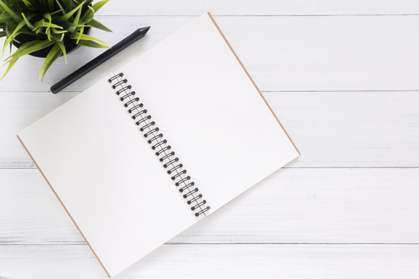 cahier de notes ouvert
