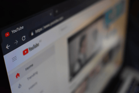 Page d'accueil de YouTube version desktop