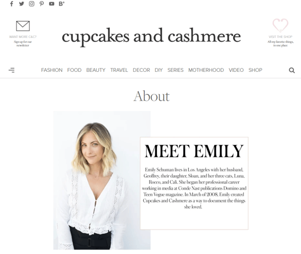 Page qui sommes nous Cupcakes and cashmere