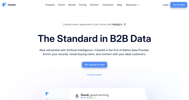 Meilleurs logiciels de marketing des comptes stratégiques : Clearbit