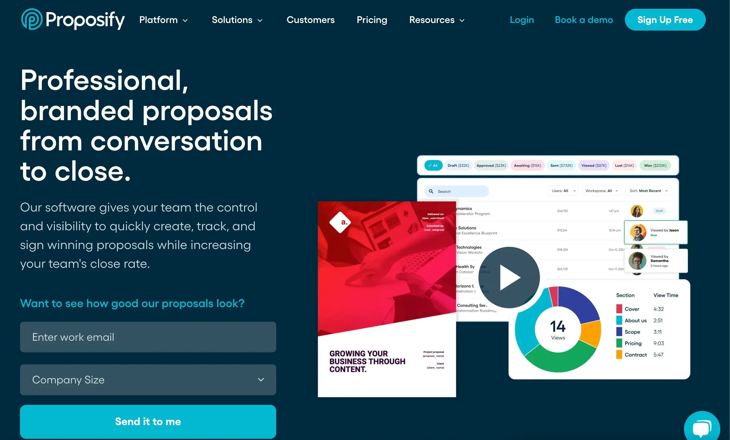 Proposify, outils de productivité commerciale