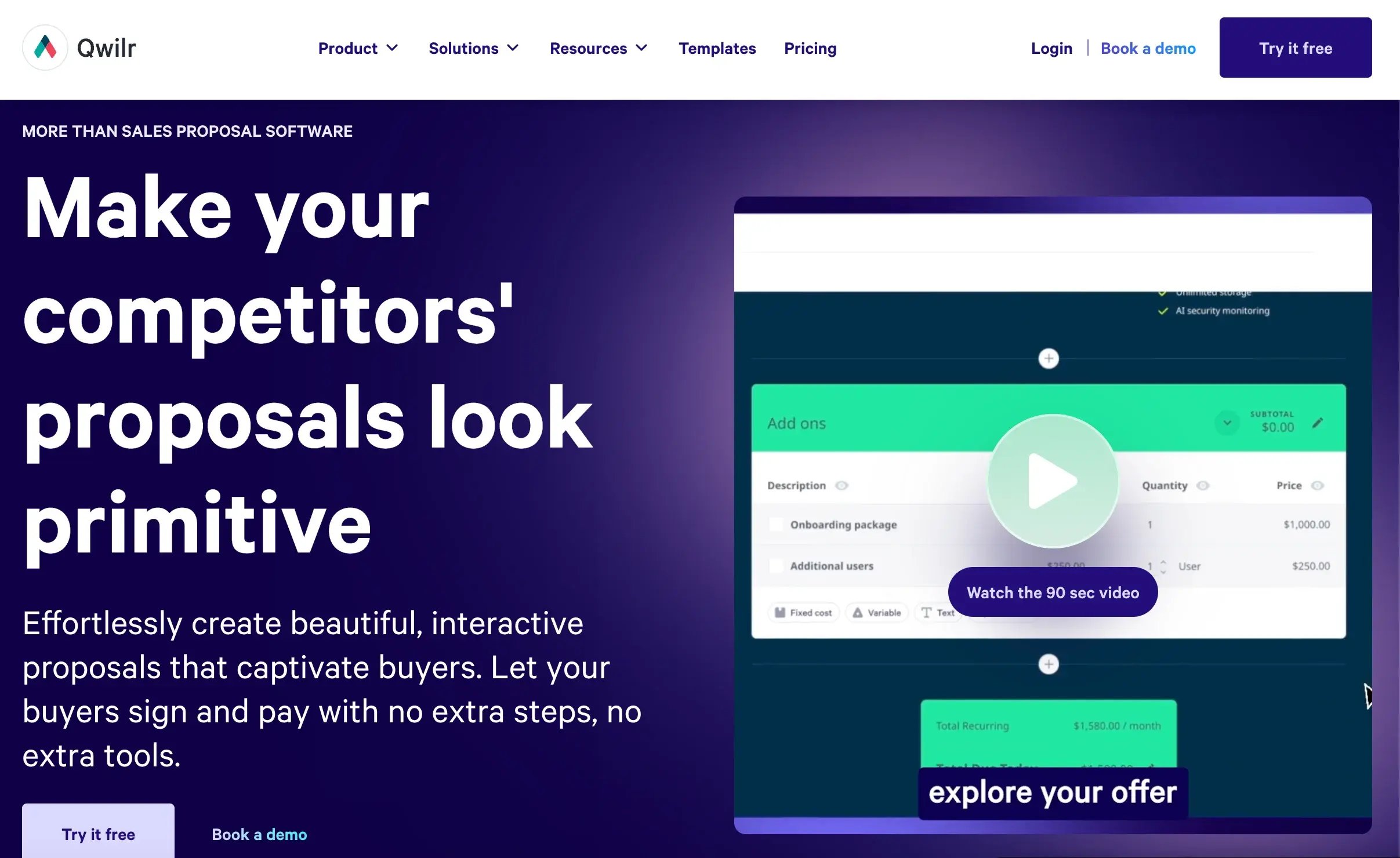 Qwilr, outils de productivité commerciale