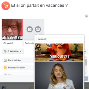 intégrer un GIF sur facebook pour créer un sondage