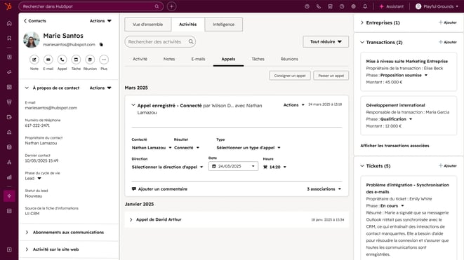 logiciel service client hubspot