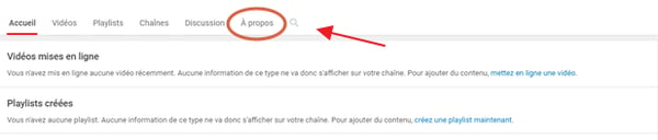Section À propos YouTube
