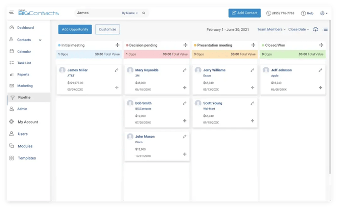 BIGContacts, outils de vente