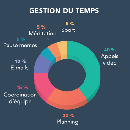 exemple d'une infographie HubSpot - camembert sur la gestion du temps au travail