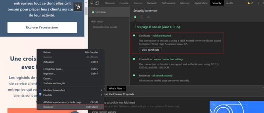 inspection certificat SSL page web HubSpot
