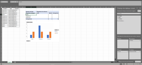 Graphique et tableau croisé dynamique dans Excel