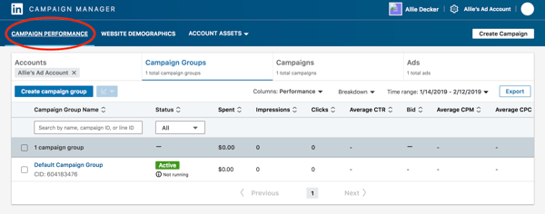 Tableau des performances sur LinkedIn