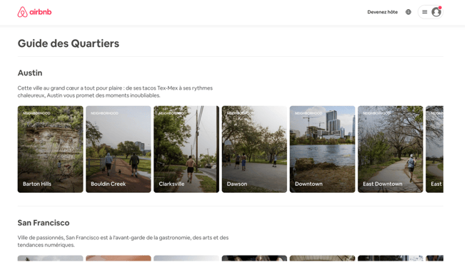 Airbnb - guide des quartiers