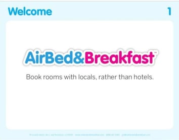 Exemple pitch deck Airbnb