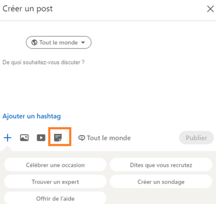 Créer un document sur LinkedIn