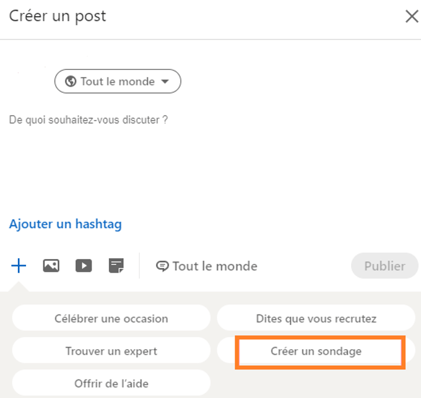 Créer un sondage LinkedIn