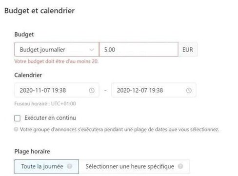 Définition du budget maximum