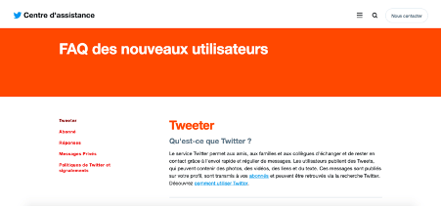 exemple de FAQ Twitter