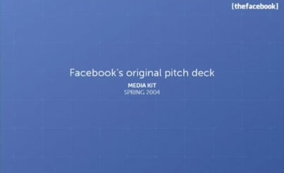 Exemple pitch deck Facebook