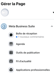 Gérer la page - Facebook