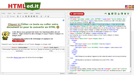 HTMLed.it outil gratuit d'édition d'une page en langage HTML