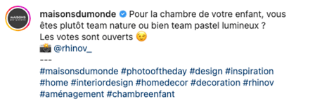 Légende Instagram sur le thème de la décoration