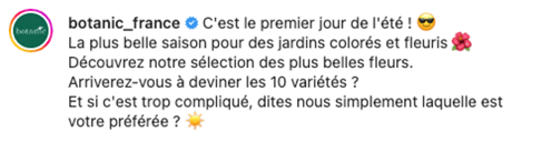 Légende Instagram sur le thème du jardin