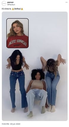 Partage des coulisses d'un shooting photo sur BeReal