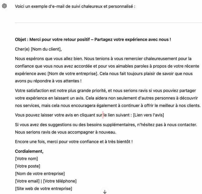 Rédiger un e-mail de suivi après une interaction positive