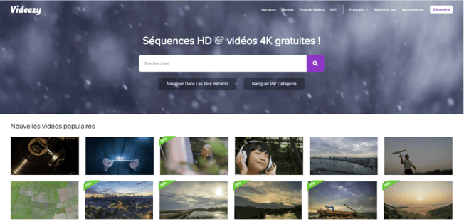 Videezy - banque de vidéos parmi les plus populaires