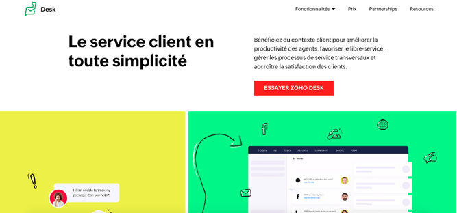 Exemple d'outil de ticketing Zoho Desk