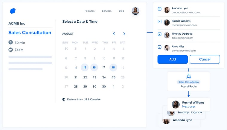 L'application d'organisation de travail Calendly.