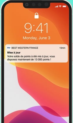 exemple notification push mise à jour