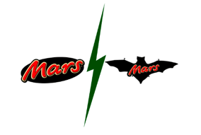 rebranding du logo mars en chauve-souris d'halloween