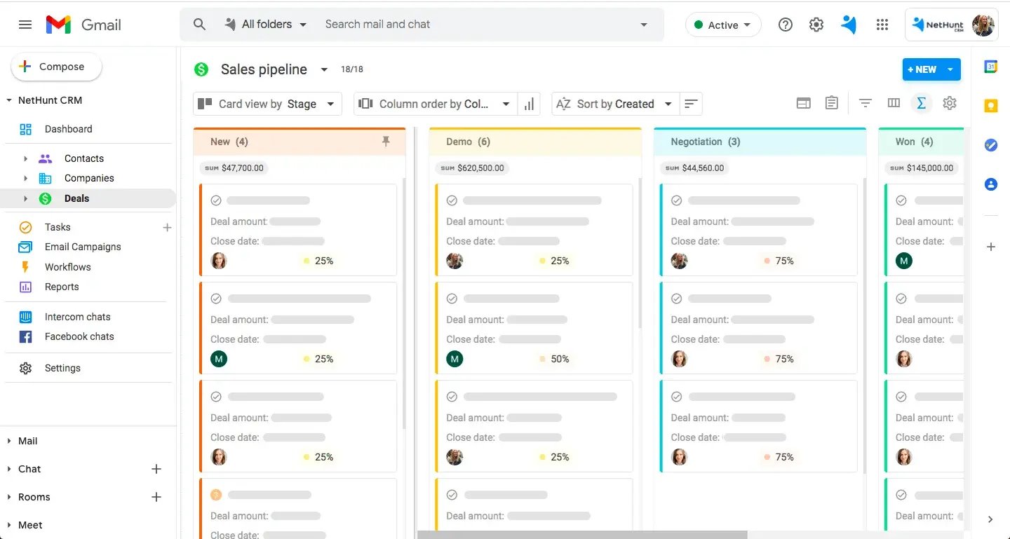 NetHunt CRM, outils de vente