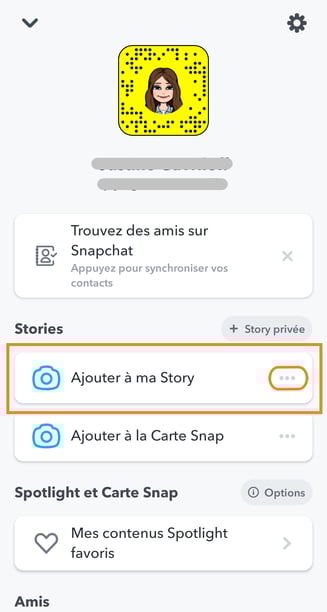 paramètres story snapchat