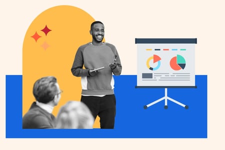 collaborateur faisant une présentation orale