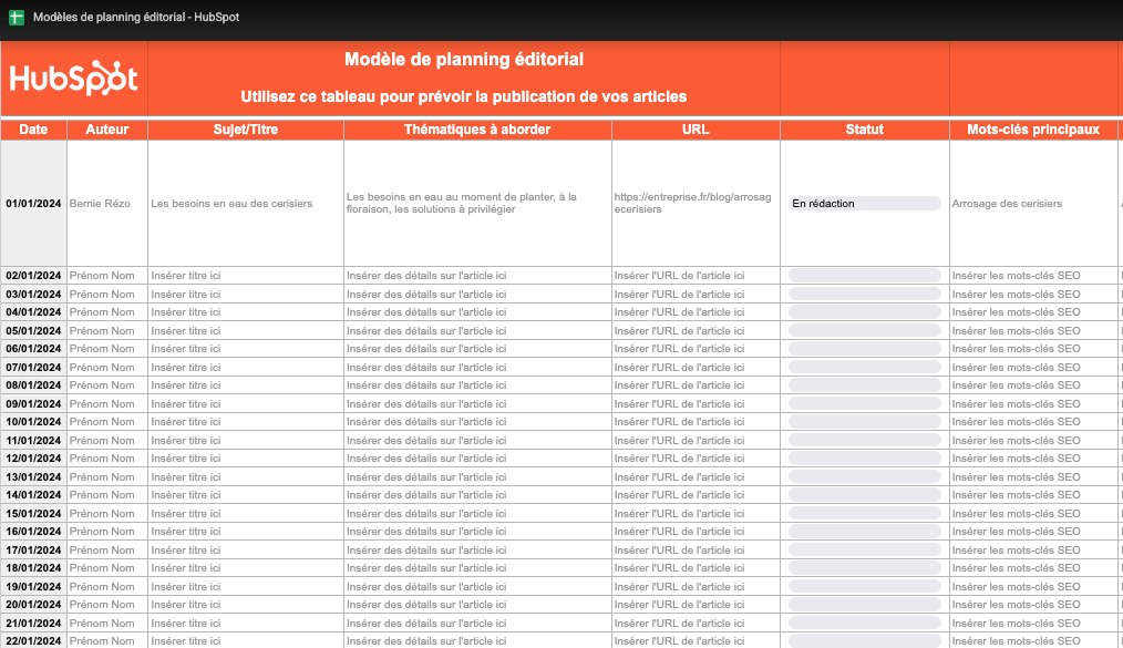 planning edito