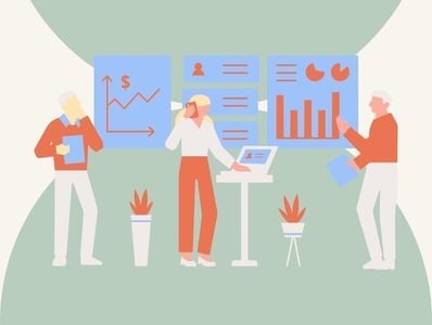 équipe mesurant ROI d'un CRM