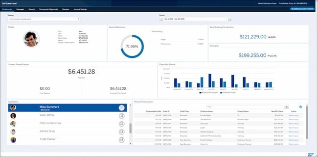 logiciel de gestion des performances commerciales : sap sales cloud