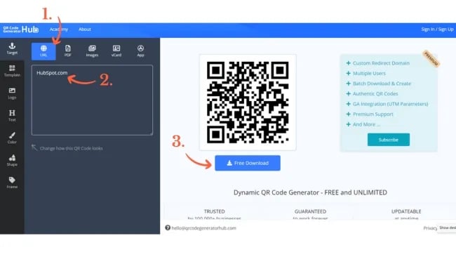 Étapes de création du QR code