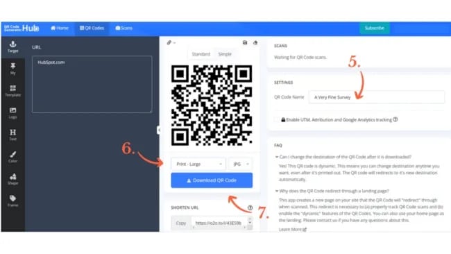 Étapes de création du QR code
