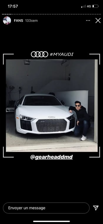 Exemple de repost de story sur instagram par Audi