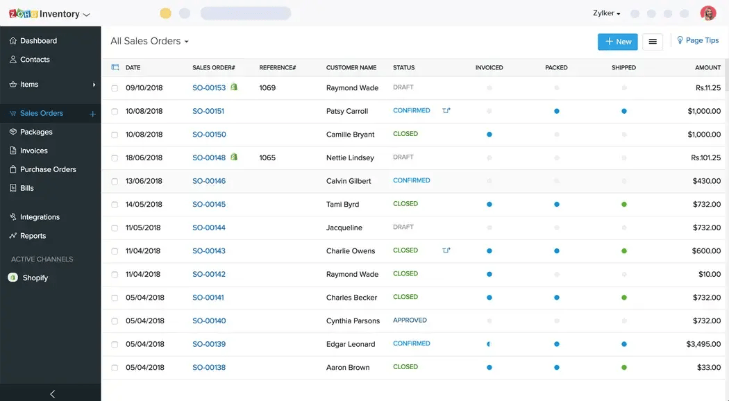 Zoho Sales Management, outils de gestion des ventes